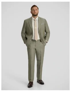 Johnny Bigg Marco Linen Blend Dress Pant in Thyme