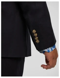 Johnny Bigg Matteo Linen Suit Jacket in Navy