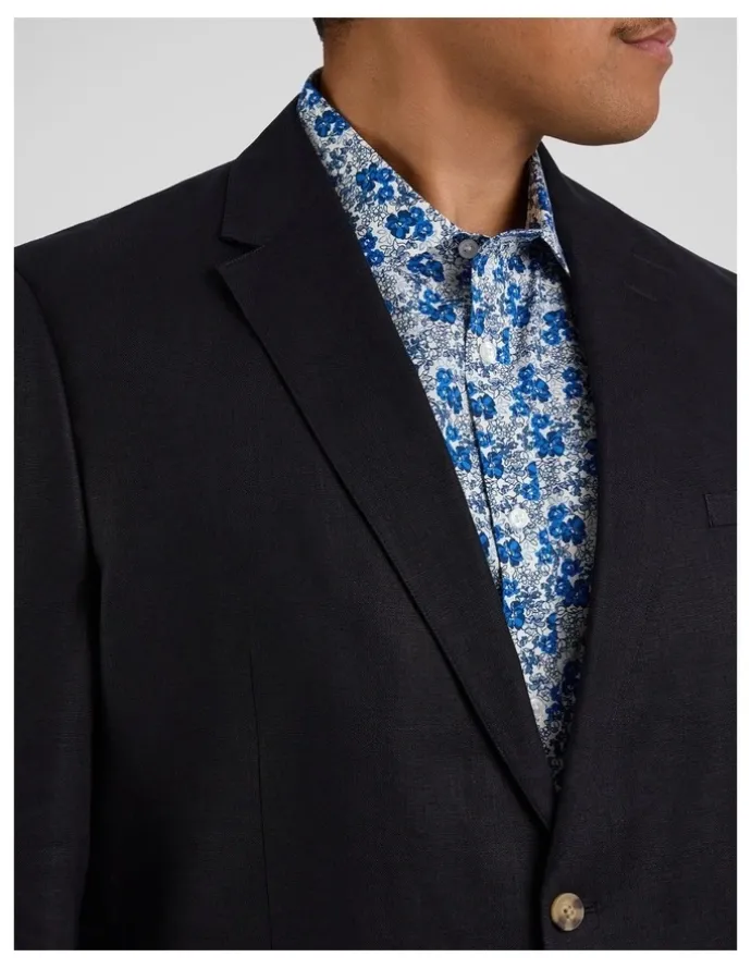 Johnny Bigg Matteo Linen Suit Jacket in Navy