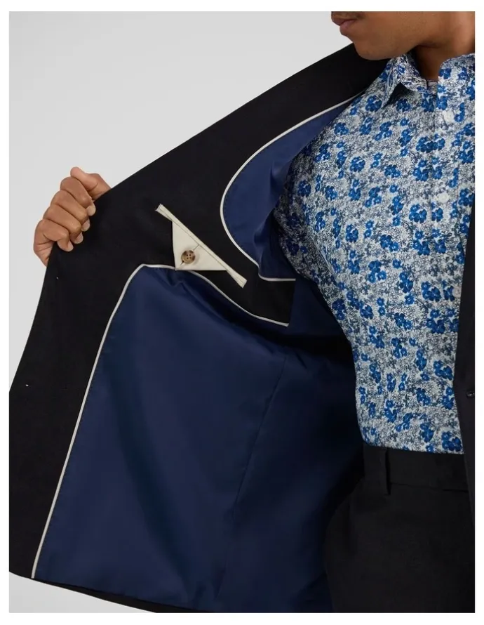 Johnny Bigg Matteo Linen Suit Jacket in Navy