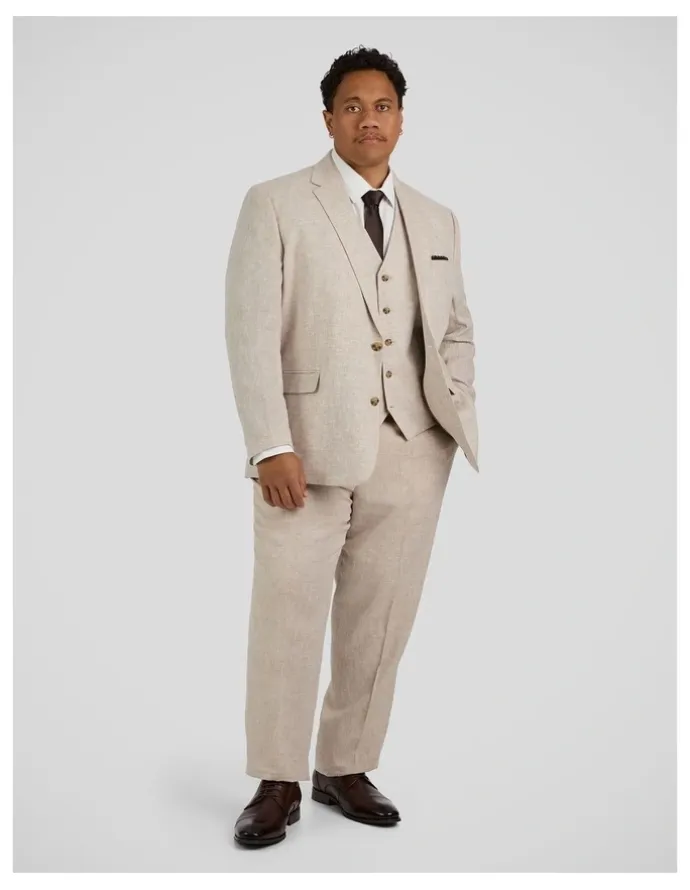 Johnny Bigg Matteo Linen Suit Jacket in Natural
