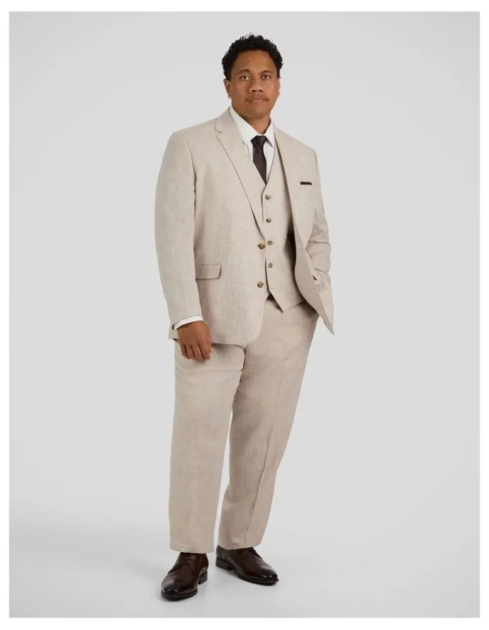 Johnny Bigg Matteo Linen Dress Pants in Natural