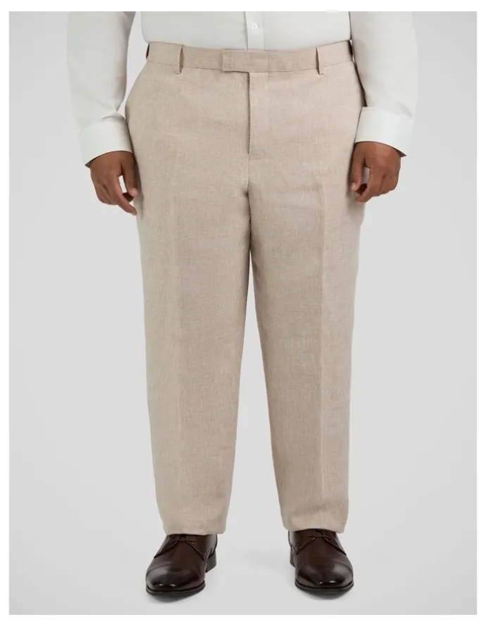 Johnny Bigg Matteo Linen Dress Pants in Natural