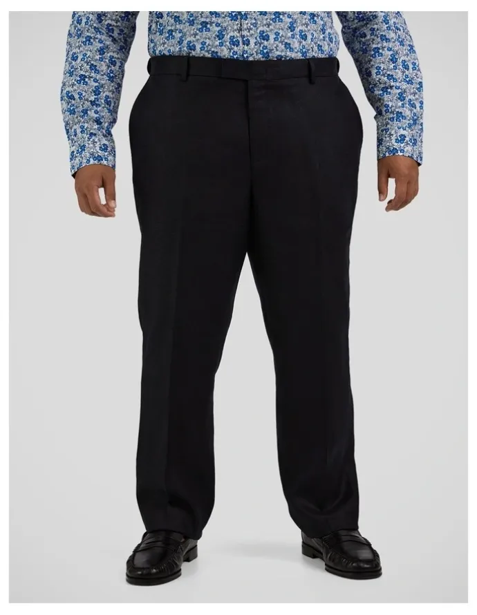 Johnny Bigg Matteo Linen Dress Pants in Navy