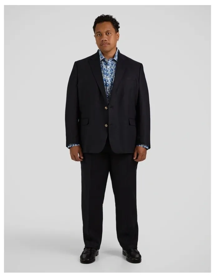 Johnny Bigg Matteo Linen Dress Pants in Navy