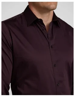 Johnny Bigg Montego Stretch Dress Shirt in Cabernet