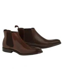 Johnny Bigg Morgan Leather Chelsea Boot in Chocolate
