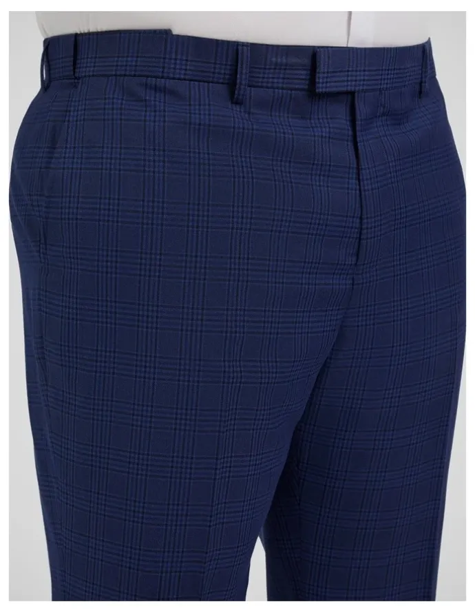 Johnny Bigg Myles Check Dress Pant in Royal Blue