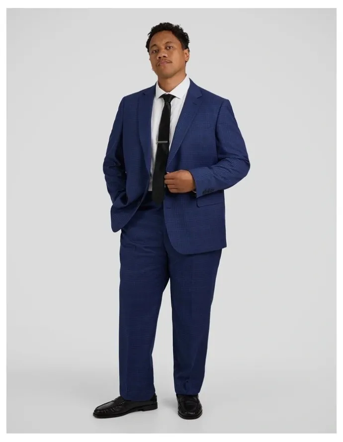 Johnny Bigg Myles Check Dress Pant in Royal Blue