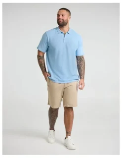 Johnny Bigg Myles Knitted Polo in Blue Marle