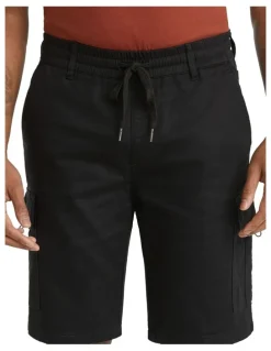 Johnny Bigg Nelson Knit Cargo Short in Black