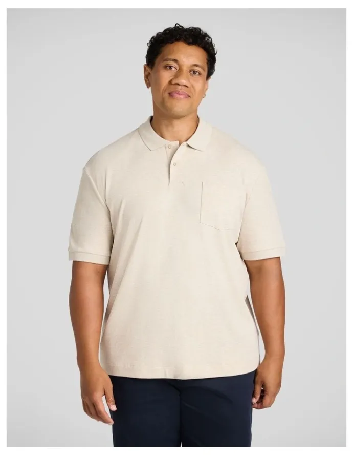 Johnny Bigg Noah Interlock Polo in Oat Marle