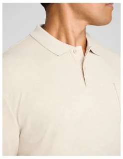 Johnny Bigg Noah Interlock Polo in Oat Marle