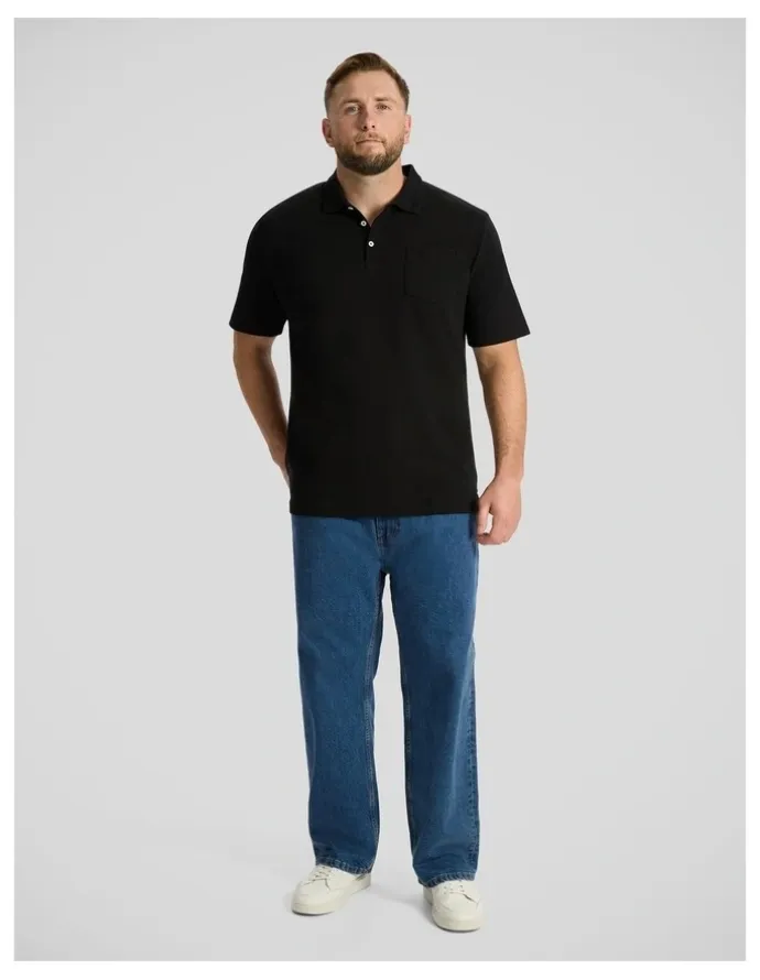 Johnny Bigg Oliver Textured Polo in Black