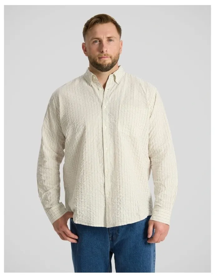 Johnny Bigg Ollie Relaxed Stripe Shirt in Cream