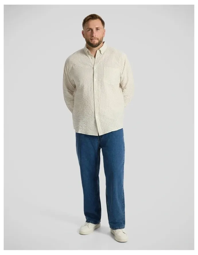 Johnny Bigg Ollie Relaxed Stripe Shirt in Cream