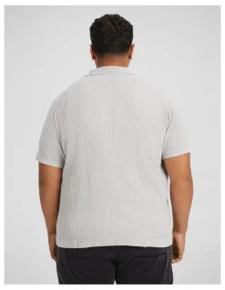 Johnny Bigg Palma Relaxed Knit Shirt in Cool Grey