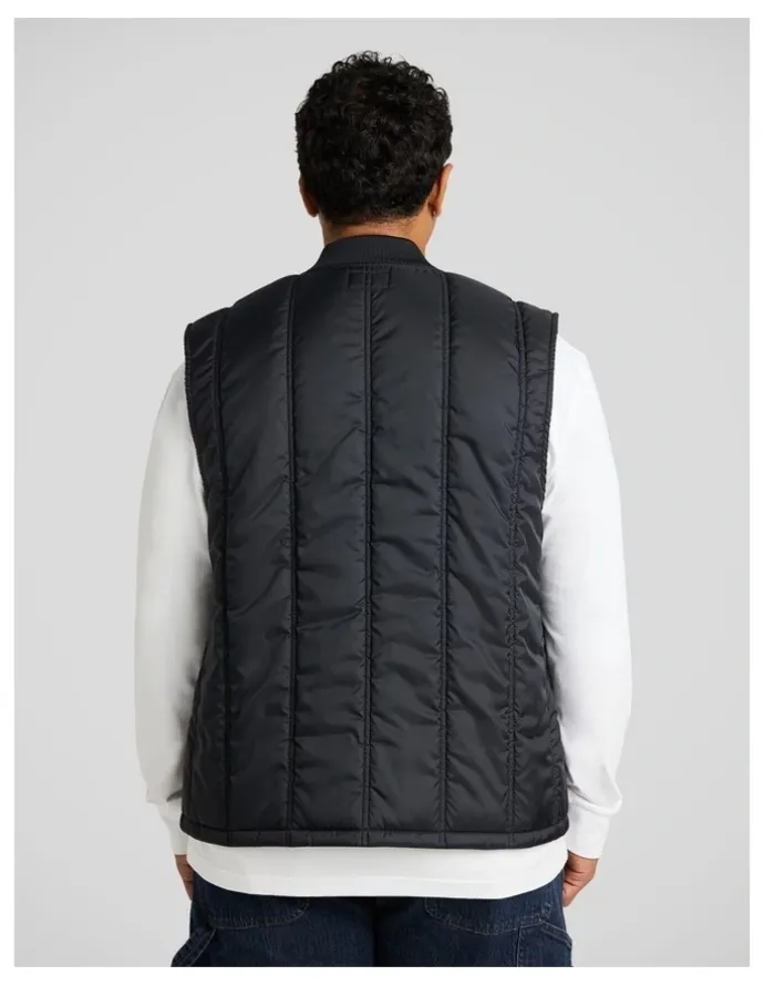 Johnny Bigg Panel Zip Thru Vest in Black