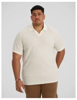 Johnny Bigg Paros Textured Polo in Ivory