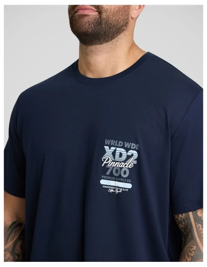 Johnny Bigg Pinnacle Longline Tee in Navy