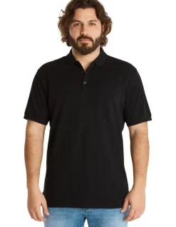 Johnny Bigg Plain Pique Polo Black