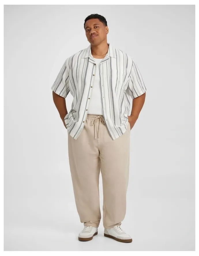 Johnny Bigg Ravello Linen Blend Pant in Stone