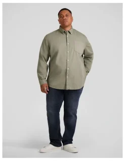 Johnny Bigg Relax Fit Twill Shirt in Sage