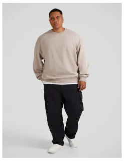 Johnny Bigg Relaxed Fit Crew Sweater in Stone