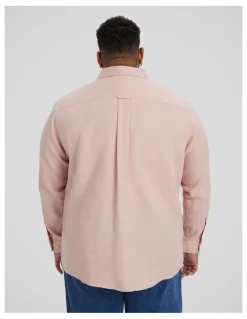 Johnny Bigg Resort Relaxed Fit Linen Shirt in Blush