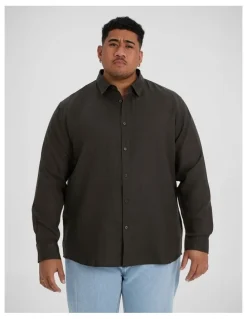 Johnny Bigg Resort Relaxed Fit Linen Shirt in Army