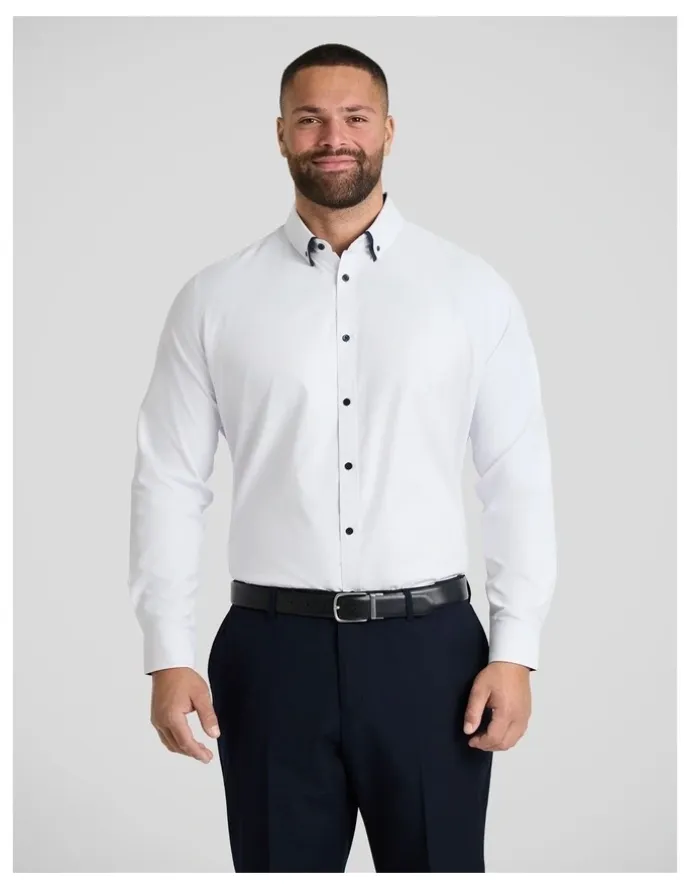 Johnny Bigg Roman Dobby Smart Shirt in White