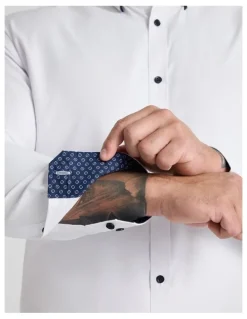 Johnny Bigg Roman Dobby Smart Shirt in White