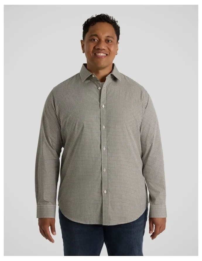 Johnny Bigg Sanders Easycare Check Shirt in Stone