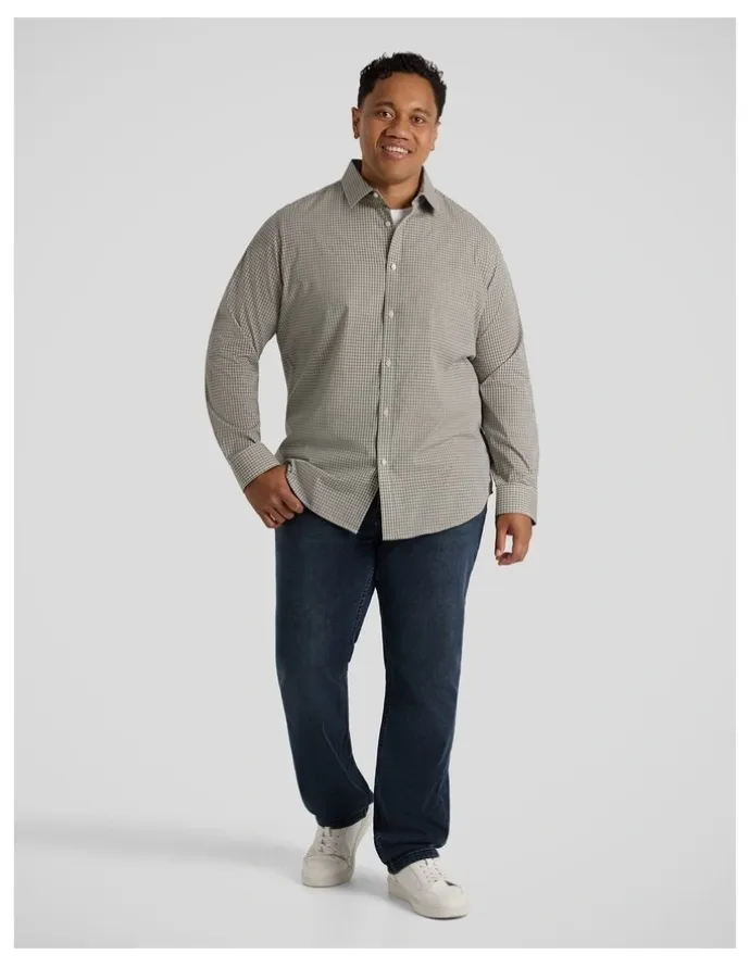 Johnny Bigg Sanders Easycare Check Shirt in Stone