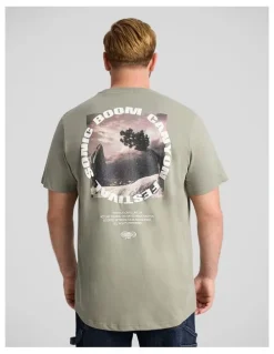 Johnny Bigg Scenic Longline Tee in Sage