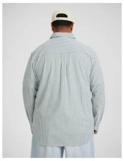 Johnny Bigg Seersucker Relax Fit Shirt in Green