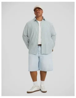 Johnny Bigg Seersucker Relax Fit Shirt in Green