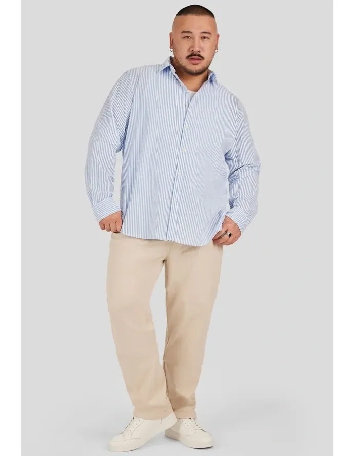 Johnny Bigg Seersucker Relax Fit Shirt in Blue