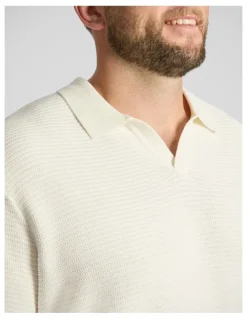Johnny Bigg Seville Textured Polo in Ivory