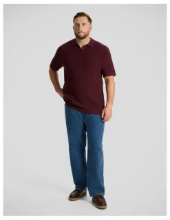 Johnny Bigg Seville Textured Polo in Burgundy