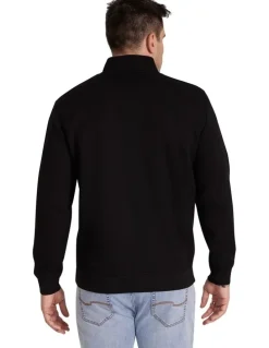 Johnny Bigg Simeon Textured Zip Through in Black