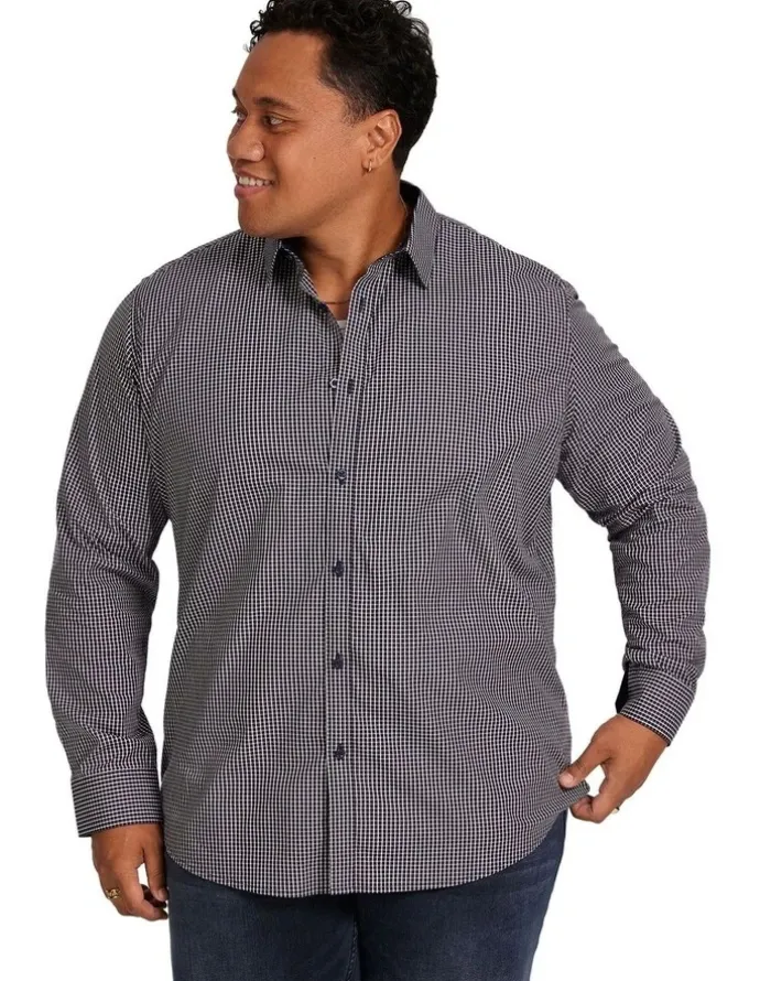 Johnny Bigg Simon Easy Care Check Shirt in Navy