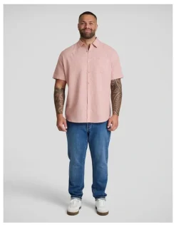 Johnny Bigg Solomon Linen Shirt in Crimson