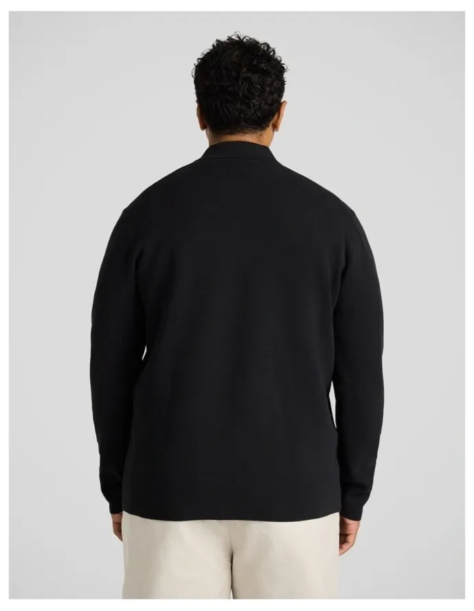 Johnny Bigg Sven 1/4 Zip Polo Sweater in Black