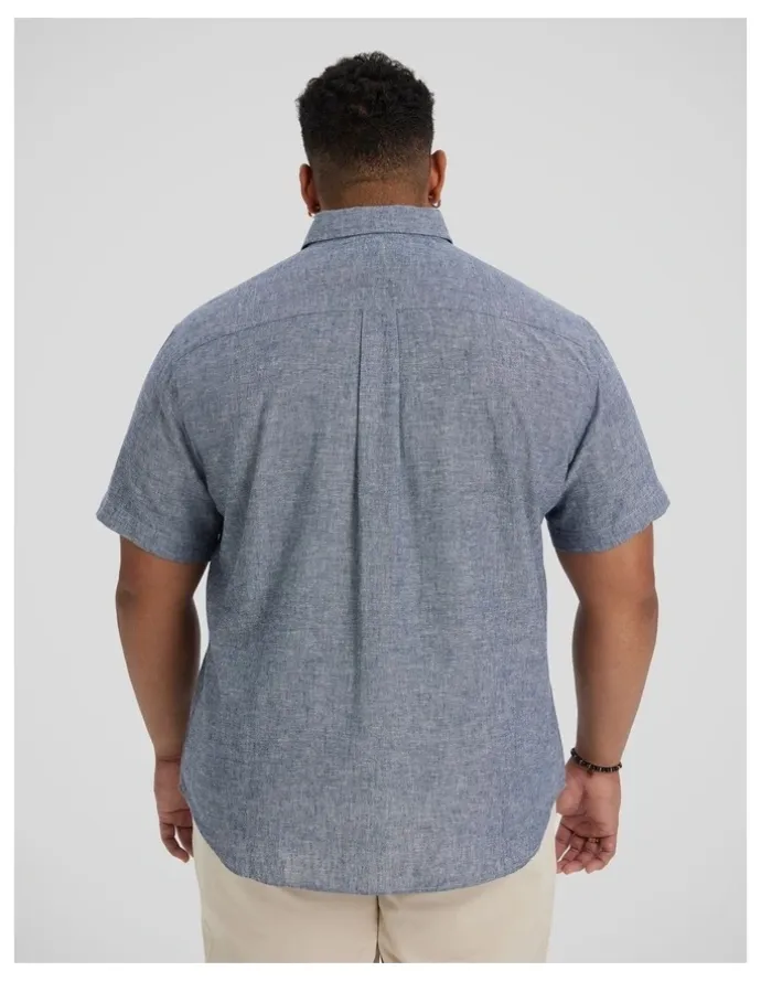 Johnny Bigg Tahiti Linen Shirt in Denim Blue