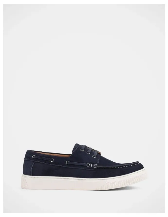 Julius Marlow Flare Shoes in Navy Suede