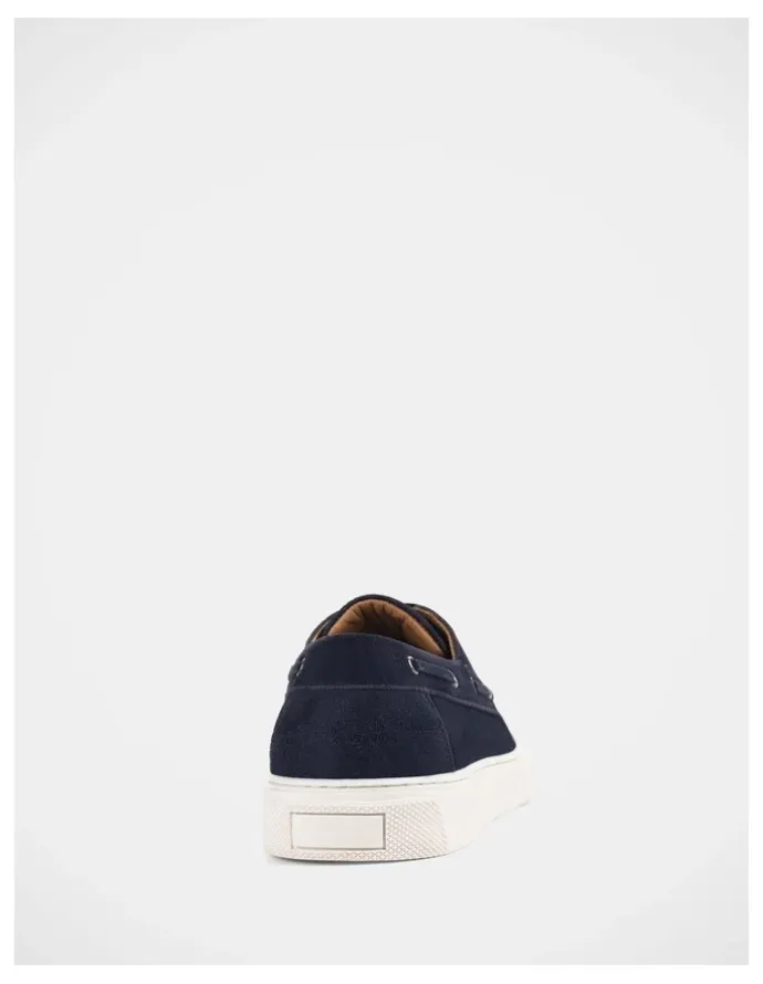 Julius Marlow Flare Shoes in Navy Suede