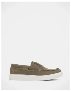 Julius Marlow Flare Shoes in Taupe Suede