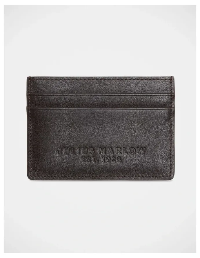 Julius Marlow Leather Card Holder in Brown