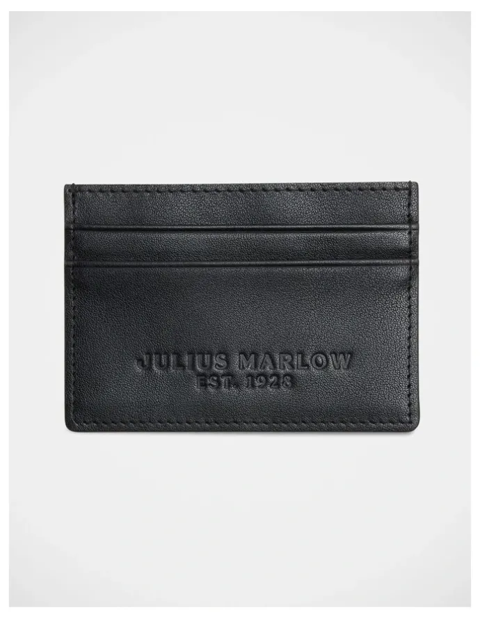 Julius Marlow Leather Card Holder In Black